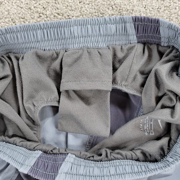 Nike Womens Dri Fit Shorts M Blue Gray Brief Lined Gym Running Active Pull On - Picture 6 of 12